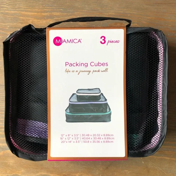 Miamica Storage Organization Packing Cubes Lot Of Three